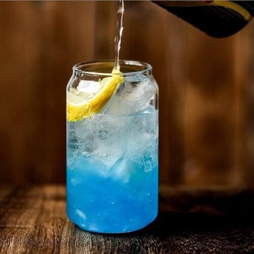 Drink Cup Glass Cola Can Shape Glass Cup Tea Juice Iced Milk Coffee Mugs Wine Glass Drink Cup High Borosilicate Glass Drinkware