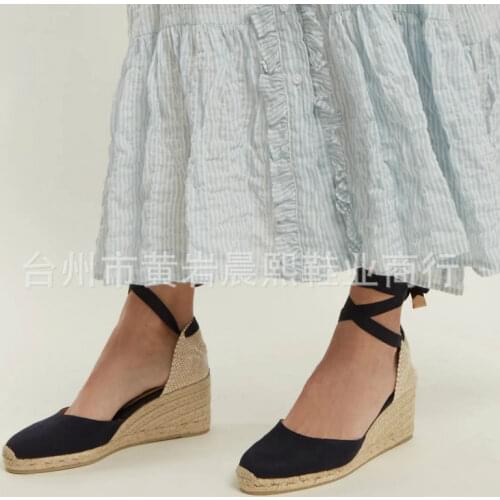 Womens Espadrille Ankle Strap Sandals Comfortable Slippers Ladies Womens Casual Shoes Breathable Flax Hemp Canvas Pumps