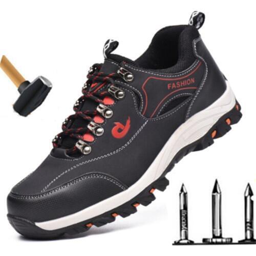 Unisex Outdoor Waterproof Breathable Steel Toe Cap Safety Shoes Men Non-slip Protective Boots Construction Wear Work Shoes