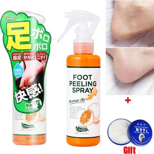 Japan Original Foot Peeling Spray Natural Orange Essence Pedicure Hands Dead Skin Exfoliator Mask Whiten Baby Foot Care Tool