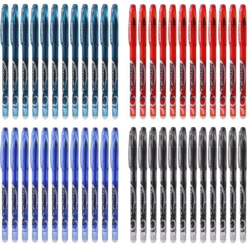 12pcs 0.5mm Erasable Pen Red Blue Black Refill Gel Ink Pens Set School Office Supplies Stationery Student Kids Gift
