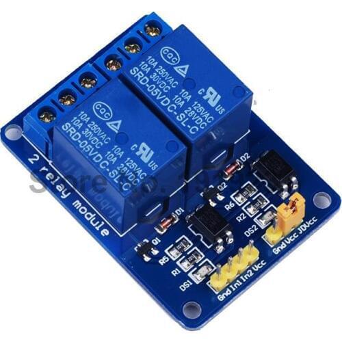 2PCS 5V 2 Channel Relay Module Low Level Trigger with Optocoupler Relay Output 2 way Relay Module for Arduino