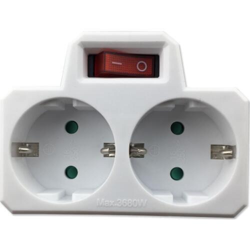 2 PCS Conversion Plug Socket With Switch High Quality 16A/250V 2019 New Maximum Power 3680W EU Standard Plug