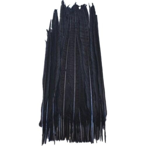 20pcs Female pheasant tail black feathers 30-35cm DIY decor Chicken feathers for crafts and headdress/wedding accessories plumas
