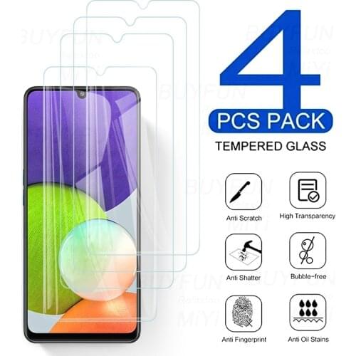 4PCS 9 H Protective Glass for Samsung Galaxy A22 A 22 2021 4G SM-A225F/DS 6.4" Display Touch Screen Protectors Film Guard Cover