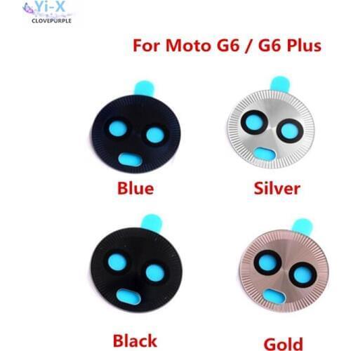 50pcs/lot Back Rear Camera Glass Lens with sticker For Motorola Moto G6 G6 plus
