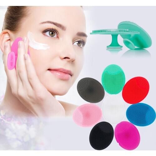8 Colors Silica Gel Cleaning Pad Wash Face Facial Exfoliating Brush Skin Scrub Deep Cleaning