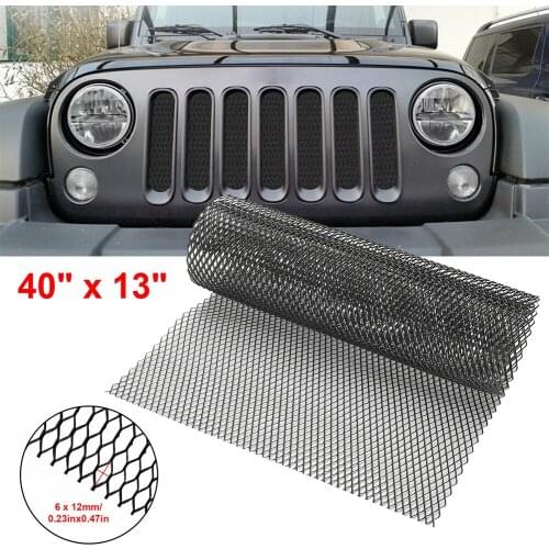100x33cm Aluminum Mesh Grill Cover Car Bumper Fender Hood Vent Grille Net Universal Black Wholesale Quick Delivery CSV Hot Sale
