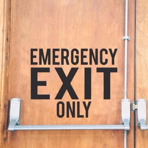 Emergency Exit Only Decal Store Business Sticker Vinyl Sign Restaurant Salon Door Vinyl Stickers Cheap Sale NW02