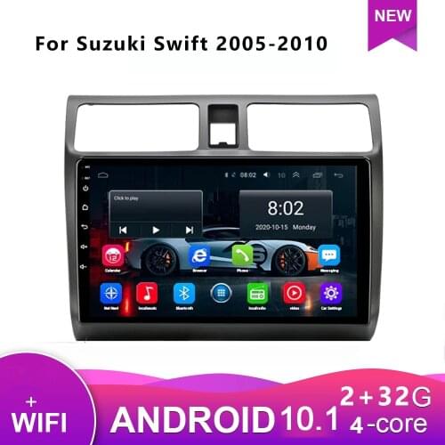 JOYINCAR Android 9.1 2Din Car Auto Radio For Suzuki Swift 2005-2010 Stereo GPS Navigation Multimedia Video Player Bluetooth