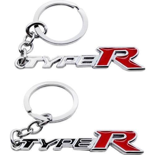Auto Accessories Car Key Pendant TypeR Keychain for Honda Civic Crv Accord Fit Jazz Crosstour Pilot Metal Key Ring Holder Gift