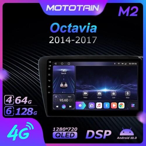 1280*720 Android 10.0 Mototain Car Multimedia Auto Radio for Skoda Octavia 2014 - 2017 4G LTE Audio GPS Player 8 Core 1280*720