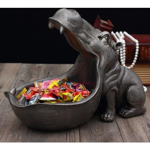 Big Mouth Hippo Key Bowl Home Resin Hippo Figurine Jewelry Holder Jewelry Storage Container Snack Storage Box Home Decor