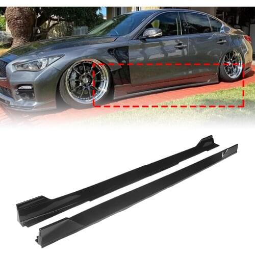 For Infiniti Q50 Sport Version Only 2014-2020 Side Skirt Extension Splitter Car Lower Split Type Glossy Black Moulding Guard Kit
