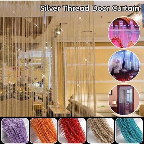 Silk Thread Door Curtain Window Screen Tassel Home Decor Multi Color Wall Hanging Ornaments for Wedding Hotel Stage Decoration