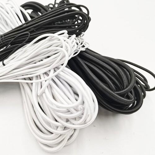 1-5MM Black White High Elastic Round Elastic Rope Sewing Clothing DIY Accessories Rubber Band Elastic Waist Band Stretch Rope10M