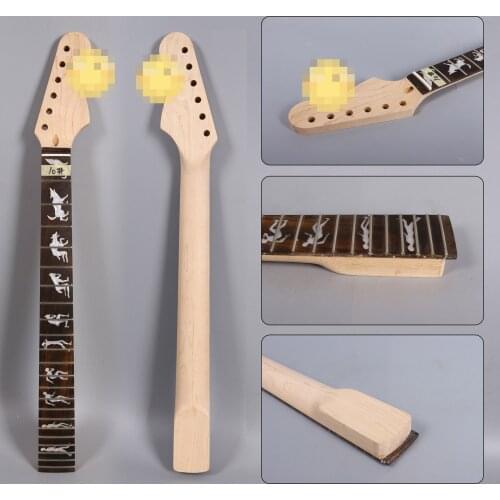 S8 Canada Maple Guitar neck 22Fret 25.5inch Man Wolf Inlay Rosewood Fretboard