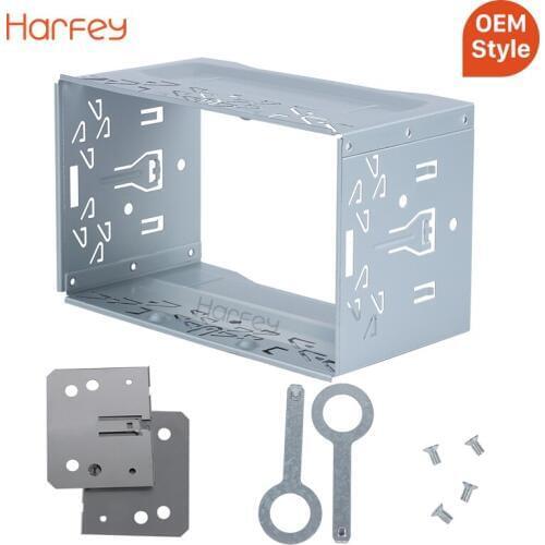 Harfey 2" Car Radio Metal Frame Fascia Dash Panel for Universal DVD Player Auto Stereo Installation Mount Trim kit Cover Trim