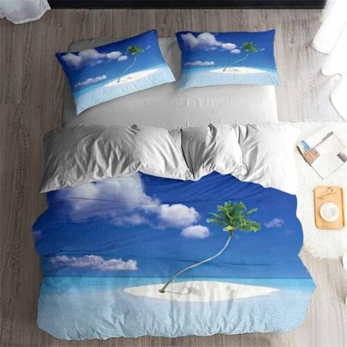 HELENGILI 3D Bedding Set Beach holiday scenery Print Duvet cover set bedclothes with pillowcase bed set home Textiles