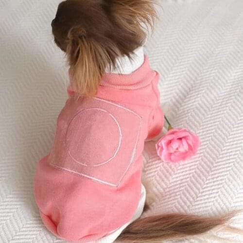 Pet Dog Costume Cute Pink Pet Coat Soft Pullover Dog Shirt Jacket Sweatshirt Cat Sweater Pets Clothing Outf B1334