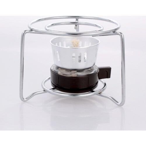 Stainless Steel Round Frame + Alcohol Lamp, Moka Pot Special Heating Device, Metal Stove Round Frame