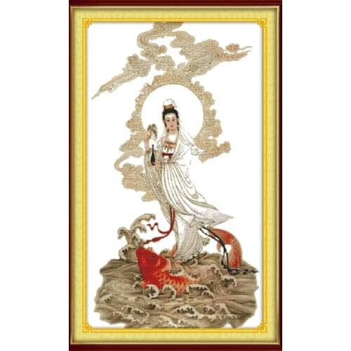 Kwan-yin icon cross stitch kit people 18ct 14ct 11ct count print canvas stitches embroidery DIY handmade needlework