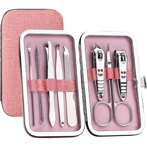 Manicure PLUS 8pcs Best quality Clippers Cleaner Puller Corner lifter Nail Art Tool Set Trimmer Grooming Manicure Cutter Kits