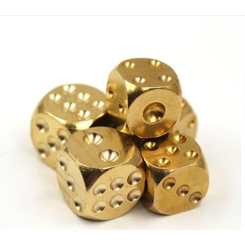 Copper Dice 11 13 15 16 20mm Brass Dice Home Decoration Artware Props Bar Supplies Game Tool Copperware Metal Dice