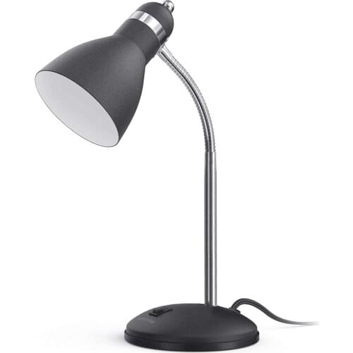 LEPOWER Metal Desk Lamp, Eye-Caring Table Lamp, Study Lamps with Flexible Goose Neck for Bedroom and Office (Sandy Black)