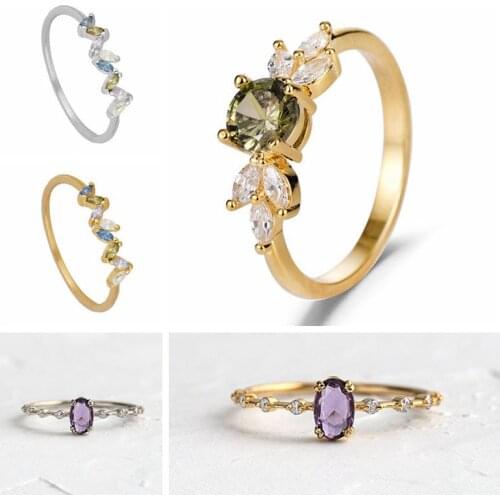 Fashion Micro Pave Crystal Rings for Women Minimalist Promise Love Rings Engagement Wedding Ring Trend Female Jewerly