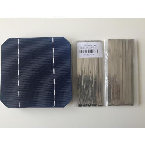 Mono soalr cell 3.14W A Grade 125mm*125mm solar cells for make solar panel.Give enough solder strip for free.20pcs/Lot