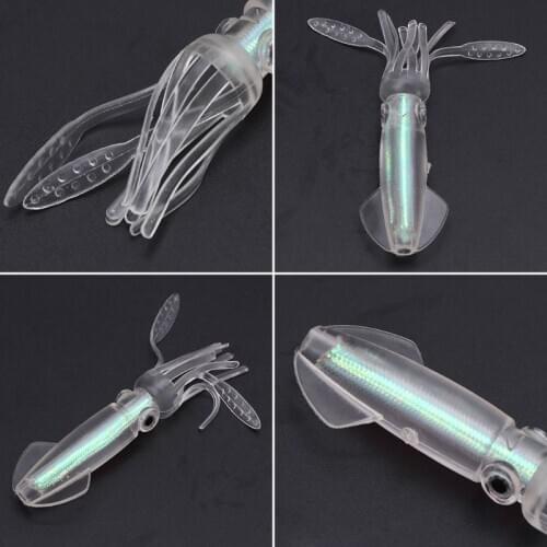 Fishing Bait Soft Lure Night Luminous Colorful 10cm8g Baits Lifelike Artificial Squid Octopus Simulation Glow Trolling Sea