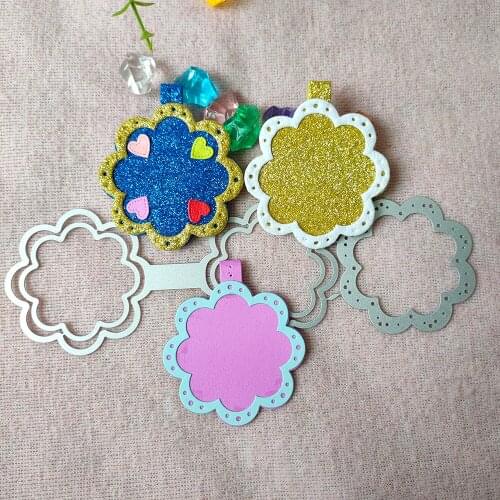 New Stitched Round lace Key Fob Metal Cutting Dies Decorative Scrapbooking Steel Craft Die Cut Embossing Paper Cards Stencils