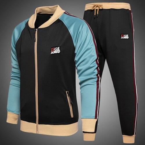 Autumn Tracksuit Men Russian Tracksuit 2 Pcs Colorblock Sweat Suits Men Sportswear Workout Clothes Jogging Suit Gym Clothes Man
