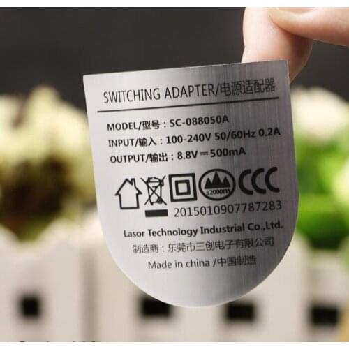 PET with silver wire drawing Sticker labels custom logo printiing