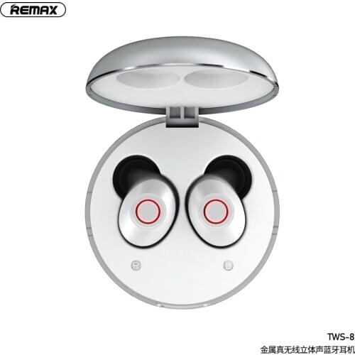 REMAX Bluetooth earphone Metal charging box true wireless stereo Mini sports headset dual ear Wearing comfort Long endurance