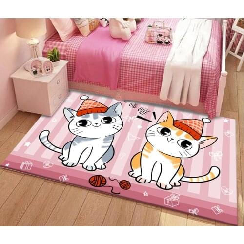 Pink Cartoon Cat Rug bathroom door Floor Mat Girl bath balcony home Carpet Is Popular doormats salon Rug Tapis rugs