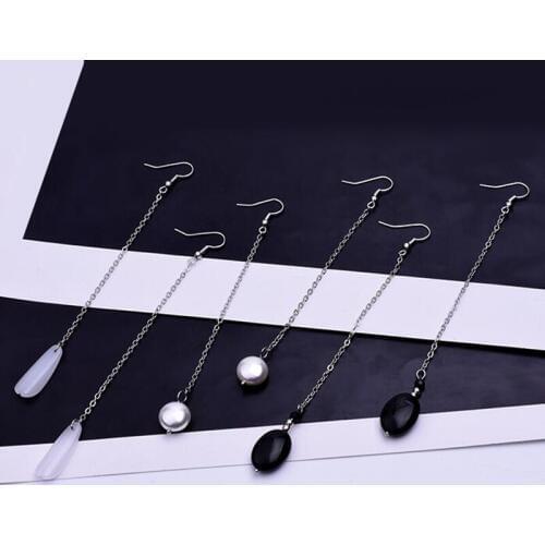 Tassel Earrings Water droplets Earrings Round Stone Earrings for Woman Girls Party Jewelry Bijoux Gifts