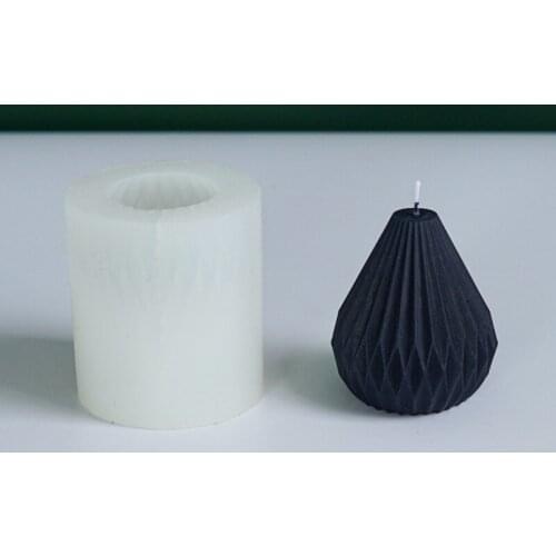 3D Striped Pear Handmade DIY Scented Candle Essential Oil Bath Bomb Soap Silicone Mold for Craft Resin Wedding Decorating Tool