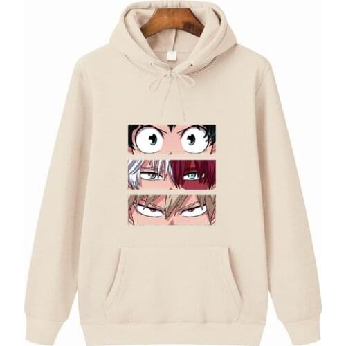 Mens Hoodies My Hero Academia Anime Sweatshirts Quality Streetwear Male Pullovers Tracksuit Fleece Warm Casual Hoodie Clothing