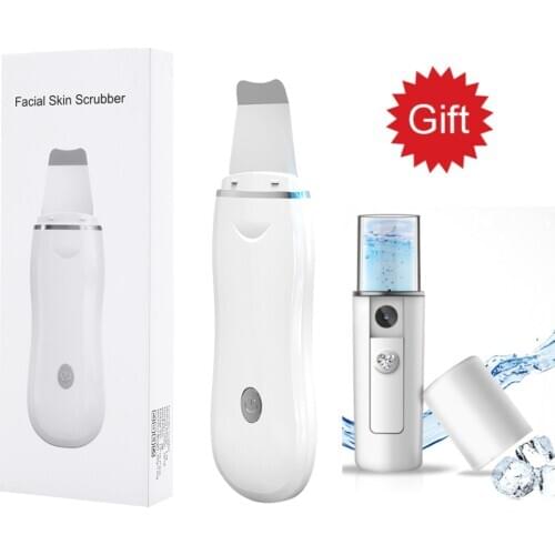 Ultrasonic Skin Scrubber Deep Face Cleaning Machine Peeling Shovel Facial Pore Cleaner Face Skin Scrubber Lift Face Steamer