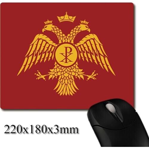 Byzantine Empire Double-Headed Eagle Logo Printed Heavy Weaving Anti-Slip Rubber Pad Office Mouse Pads Coaster Party Favor Gifts