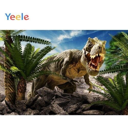 Yeele Vinyl Dinosaur Open Mouth Plants Children Birthday Party Photography Background Baby Photographic Backdrop Photo Studio