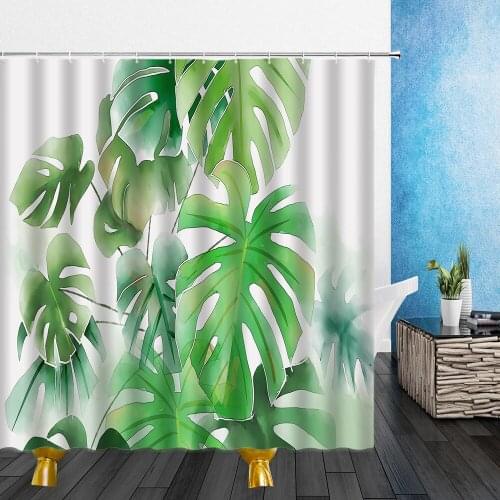 Cartoons Shower Curtain Yellow Flowers Red Car Green Leaf Waterproof Polyester Cloth Bathroom Curtains Bath Screen With Hooks