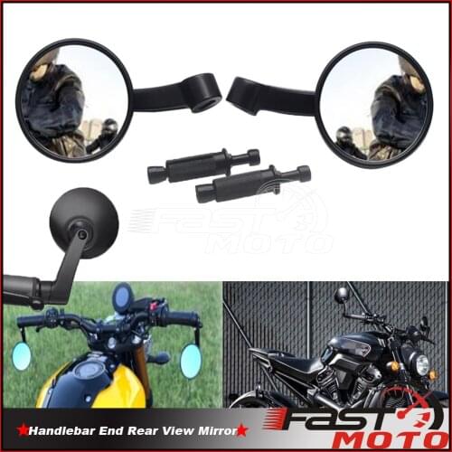 Motorcycle Rearview Mirrors Round Rear View Handle Bar End Mirror For Harley Kawasaki Honda Yamaha Suzuki Sportster 883 1200 XL