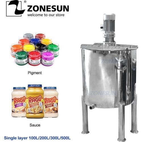 ZONESUN 100L 200L 300L 500L Sanitary Stainless Steel Blender Vertical Cosmetic Liquid Chemical Mixing Equipment Tank