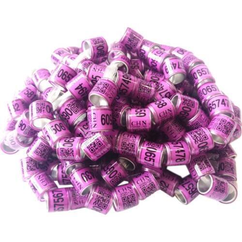 100Pcs Pigeon Identify Rings Leg Foot Rings Bands Aluminium Ring Training Tool 896A