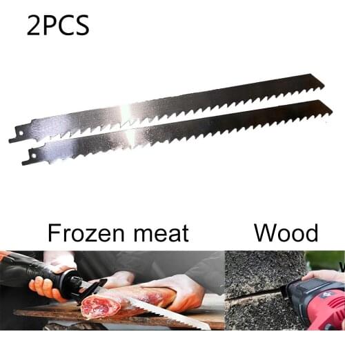 2pcs Saw Blade Sharp Lightweight Reciprocating Saw Blade 300mm Stainless Steel For Cutting Frozen Meat Ice Wood