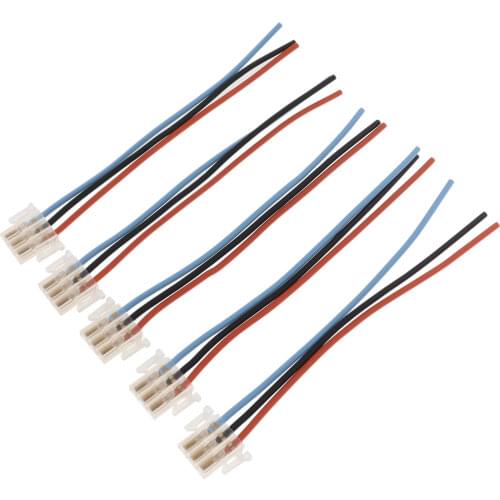 5Pcs/Set Universal Motorcycle Electric Vehicle Modified Five Switches All Copper Wire Three-hole Plug Terminal Connector