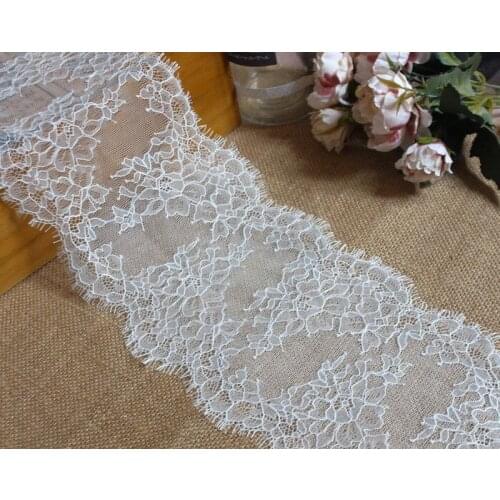 6meter Eyelash Lace Fabric 15cm DIY Decorative High Quality Soft black Nylon Eyelash Lace Trim Wedding Dress Fabric